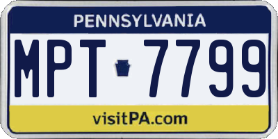 PA license plate MPT7799