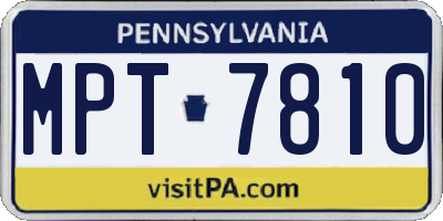PA license plate MPT7810