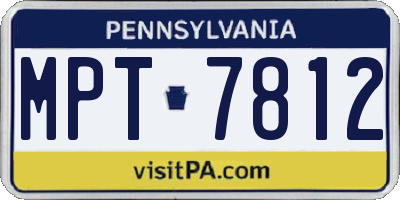PA license plate MPT7812