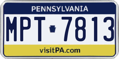 PA license plate MPT7813