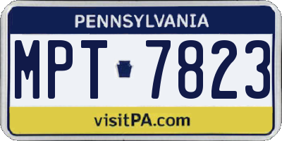 PA license plate MPT7823