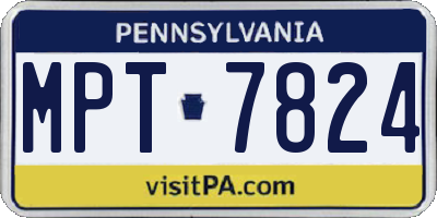 PA license plate MPT7824