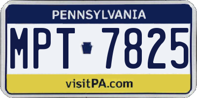 PA license plate MPT7825