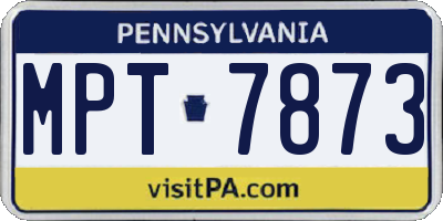 PA license plate MPT7873
