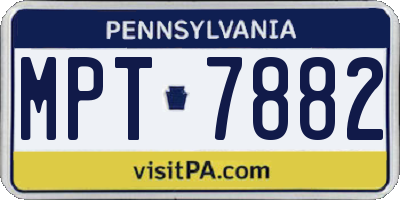 PA license plate MPT7882