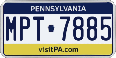 PA license plate MPT7885