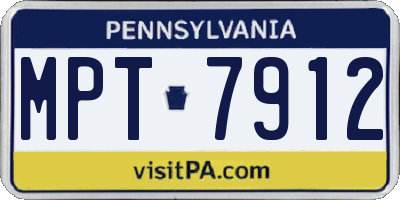 PA license plate MPT7912