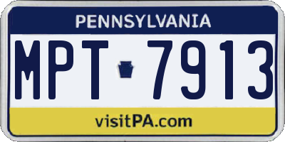PA license plate MPT7913