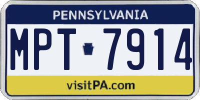 PA license plate MPT7914