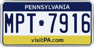 PA license plate MPT7916