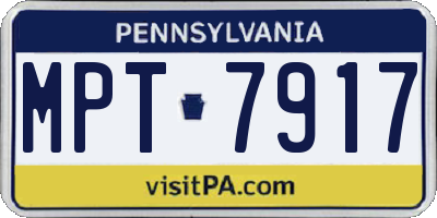 PA license plate MPT7917