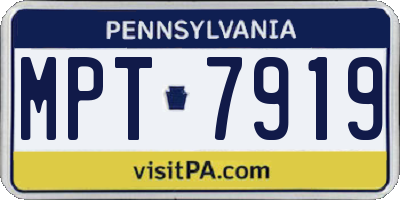 PA license plate MPT7919
