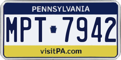 PA license plate MPT7942