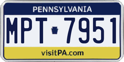 PA license plate MPT7951
