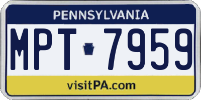PA license plate MPT7959