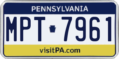 PA license plate MPT7961