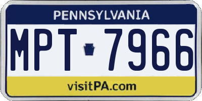 PA license plate MPT7966