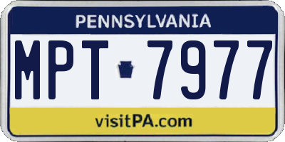 PA license plate MPT7977