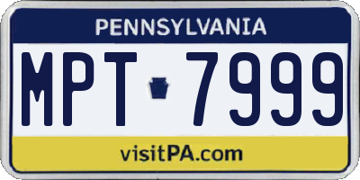 PA license plate MPT7999