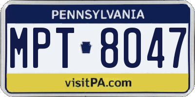 PA license plate MPT8047