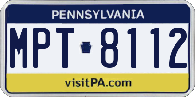 PA license plate MPT8112