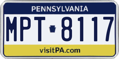 PA license plate MPT8117