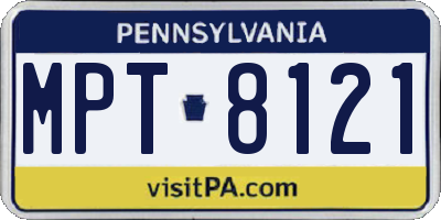 PA license plate MPT8121
