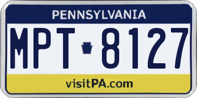 PA license plate MPT8127