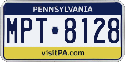 PA license plate MPT8128