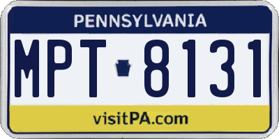 PA license plate MPT8131
