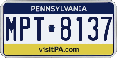 PA license plate MPT8137