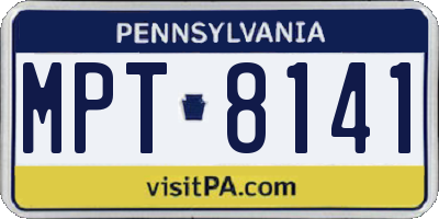 PA license plate MPT8141