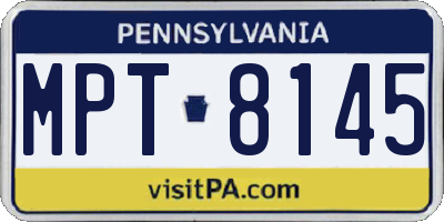 PA license plate MPT8145