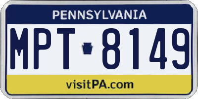 PA license plate MPT8149