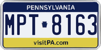 PA license plate MPT8163
