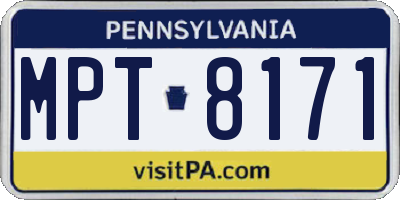 PA license plate MPT8171