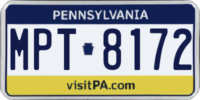 PA license plate MPT8172
