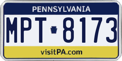 PA license plate MPT8173