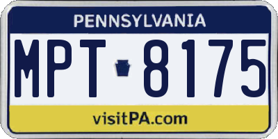 PA license plate MPT8175
