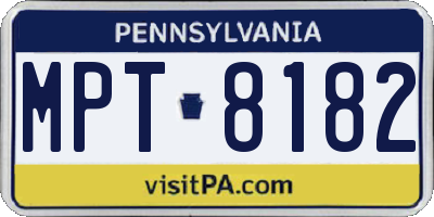 PA license plate MPT8182