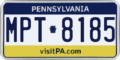 PA license plate MPT8185