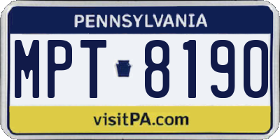 PA license plate MPT8190