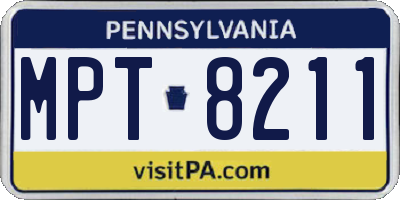 PA license plate MPT8211