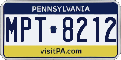 PA license plate MPT8212