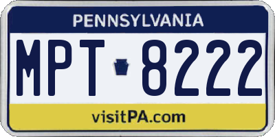 PA license plate MPT8222