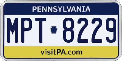 PA license plate MPT8229