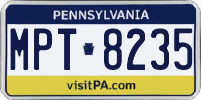 PA license plate MPT8235