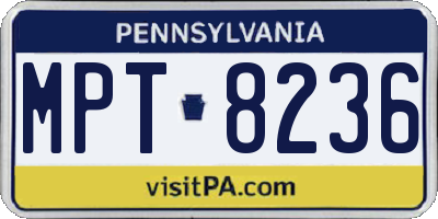 PA license plate MPT8236