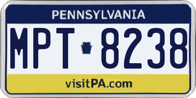 PA license plate MPT8238
