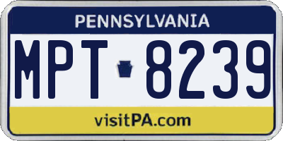 PA license plate MPT8239